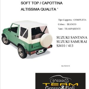Cappottina 90° Gradi Soft Top Bianco Suzuki Samurai Santana Sj410 Sj413 Altissima Qualità capote