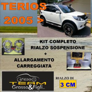 Kit COMPLETO Rialzo Molle + 4 Distanziali Ruota 3cm For Daihatsu Terios 2006 -> DF19 FT30 FD22