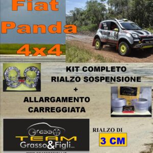 Kit COMPLETO Rialzo Molle + 4 Distanziali Ruota 2cm For Fiat Panda 4x4 2012 -> AU27P + AU27P + XA6 + xb4