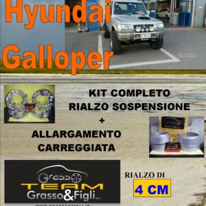 Kit COMPLETO Rialzo Molle + 4 Distanziali Ruota 3 cm For Hyundai Galloper AR08M + DF3