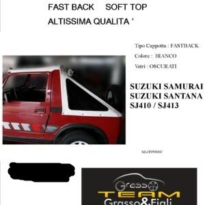 Fast Back Soft Top Bianco Suzuki Samurai Santana Sj410 Sj413 Altissima Qualità cappottina 45° Gradi capote
