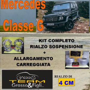 Kit COMPLETO Rialzo Molle + 4 Distanziali Ruota 3,8 cm For Mercedes Classe G 461 LA07 + AR08M + DF18M