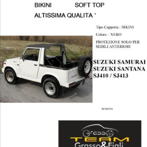 Bikini Soft Top Nero Suzuki Samurai Santana Sj410 Sj413 Altissima Qualità cappottina capote