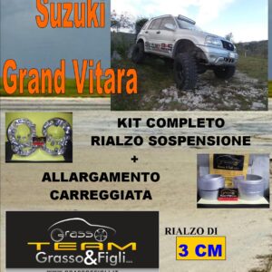 Kit COMPLETO Rialzo Molle + 4 Distanziali Ruota 3cm For Suzuki Grand Vitara 1998 -> AU27 + AU27 + DF4