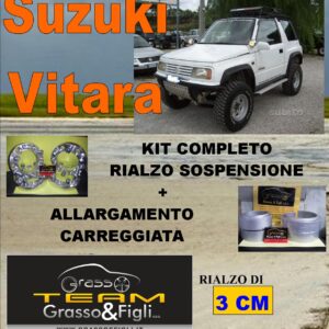 Kit COMPLETO Rialzo Molle + 4 Distanziali Ruota 3 cm For Suzuki Vitara ET TA 1988 -> AU22 + AU27 + DF4
