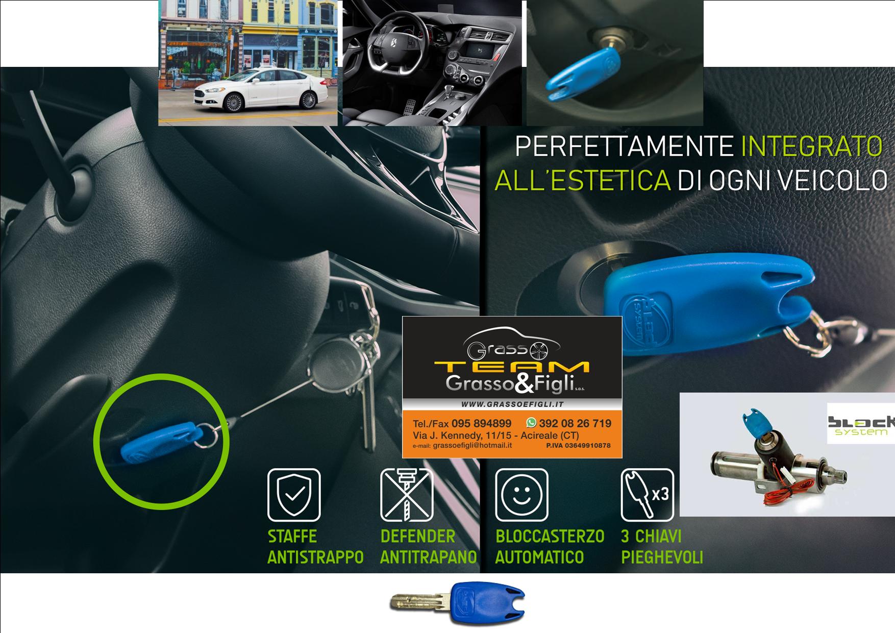 Antifurto Block System il bloccasterzo meccanico con chiavi induplicabili