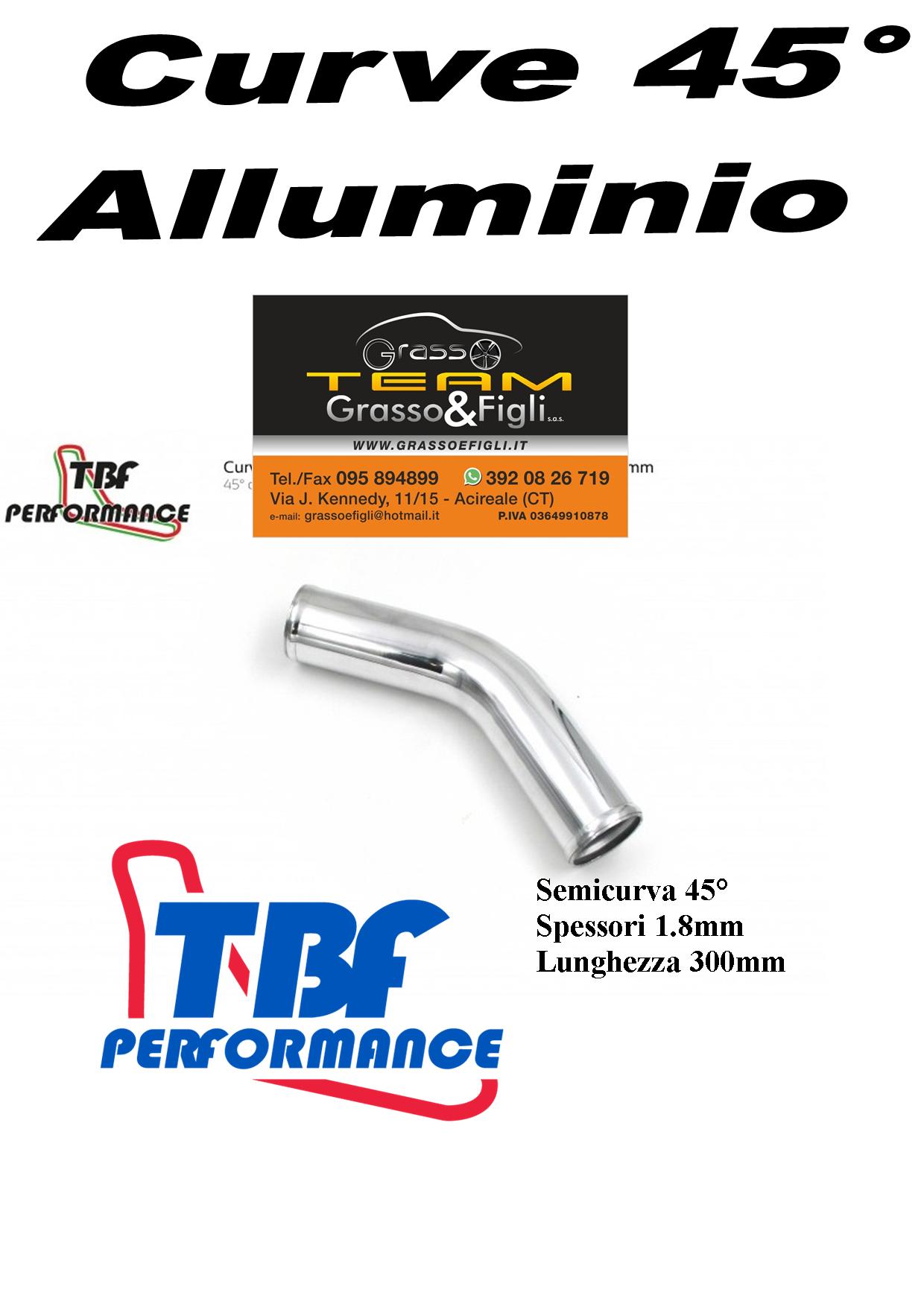 Curve 45° Tubazioni in Alluminio con ribava Alta Pressione TBF PERFORMANCE UNIVERSALI