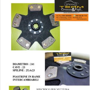 Disco Frizione in Rame Sinterizzato 5 Petali / Rigido senza Parastrappi Mitsubishi Lancer EVO VII - 2526