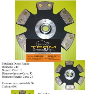 Disco Frizione in Rame Sinterizzato 6 Petali / Rigido senza Parastrappi Bmw Serie 3 M3 E46 - 6500
