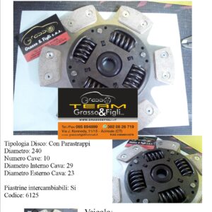 Disco Frizione in Rame Sinterizzato 6 Petali / a Molle con Parastrappi Bmw Serie 5 M5 E34 - 6125