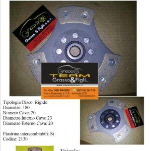 Disco Frizione in Rame Sinterizzato 3 Petali / Rigido senza Parastrappi Fiat 131 1300 - 2130