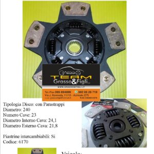 Disco Frizione in Rame Sinterizzato 5 Petali / a molle con Parastrappi Seat Leon 1.8 Turbo  Cupra R - 6170