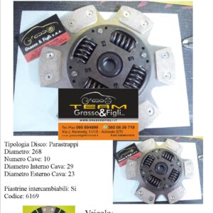 Disco Frizione in Rame Sinterizzato 8 Petali / a Molle con Parastrappi Jeep Wrangler 4.0 - 6169