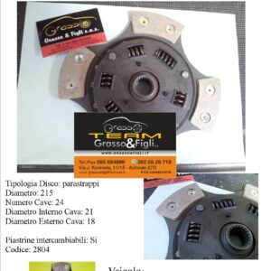 Disco Frizione in Rame Sinterizzato 4 Petali / a molle con Parastrappi Porsche 924 - 2804