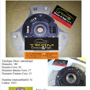 Disco Frizione in Rame Sinterizzato 3 Petali / a molle con Parastrappi Renault 5 R5 1.4 Alpine - 5453