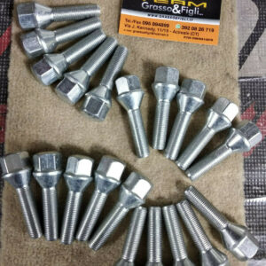 Bullone Ruota Conico per Cerchi in Lega misura 12x1,25 Lunghezza 40 mm Chiave 19 Acciaio 10.9 ( testa bulloni ) xb56