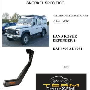 Kit Snorkel Aspirazione Aria Specifico For LAND ROVER DEFENDER 1990>1994 S80/C