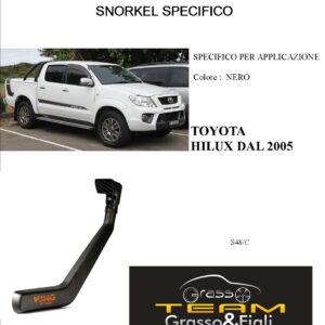 Kit Snorkel Aspirazione Aria Specifico For TOYOTA HILUX DAL 2005 IN POI S48/C