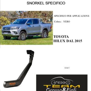Kit Snorkel Aspirazione Aria Specifico For TOYOTA HILUX DAL 2015 IN POI S34/C