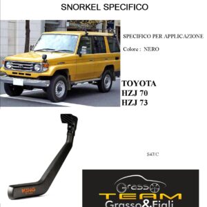 Kit Snorkel Aspirazione Aria Specifico For TOYOTA LAND CRUISER HZJ70 73 S47/C