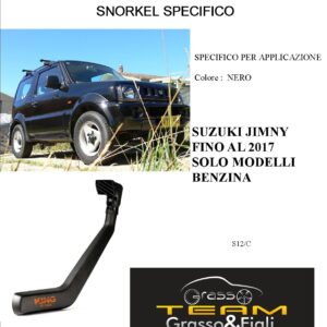 Kit Snorkel Aspirazione Aria Specifico For Suzuki JIMNY > 2017 BENZINA - S12/C