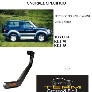 Kit Snorkel Aspirazione Aria Specifico For TOYOTA LAND CRUISER KDJ90 95 S32/C
