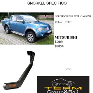 Kit Snorkel Aspirazione Aria Specifico For MITSUBISHI L200 2005> in poi S57/C