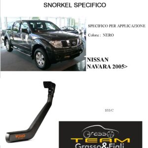 Kit Snorkel Aspirazione Aria Specifico For NISSAN KING CAB FROM 2005> S53/C