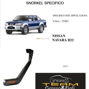 Kit Snorkel Aspirazione Aria Specifico For NISSAN NAVARA D22 1997 AL 2005 S/60C