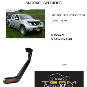 Kit Snorkel Aspirazione Aria Specifico For NISSAN NAVARA D40 FROM 2005> S53/C