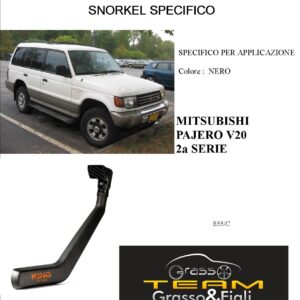 Kit Snorkel Aspirazione Aria Specifico For MITSUBISHI PAJERO 2 seconda SERIE V20 S55/C