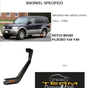 Kit Snorkel Aspirazione Aria Specifico For MITSUBISHI PAJERO V60 V80 S56/C