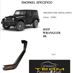 Kit Snorkel Aspirazione Aria Specifico For JEEP WRANGLER JK 2006>2018 S92/C