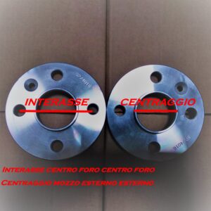 Coppia Distanziali Ruota "Senza Bulloni" 4 Fori spessore 12mm 16mm 20mm Specificare Veicolo e Misure nelle note