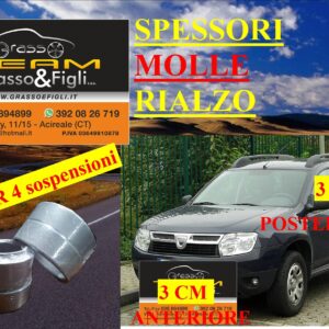 Kit 4 Spessori Molle DACIA DUSTER 4X4 2010 > 2017 Completo Anteriore Posteriore Spessori Rialzo 3cm FT30 FT30