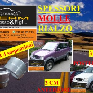 Kit 4 Spessori Molle DAIHATSU TERIOS  J100 - J102   1997 > 2006   Completo Anteriore Posteriore Spessori Rialzo 3cm FT22 FT48