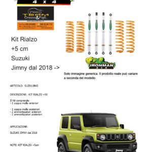 Kit rialzo off road 4x4 IRONMAN for Suzuki Jimny 2018 -> +5 cm ammortizzatori e Molle