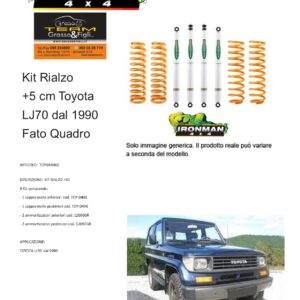 Kit rialzo off road 4x4 IRONMAN for Toyota LJ70 1989 -> 1996  Faro Quadro KZJ70 assetto +5 cm ammortizzatori e Molle