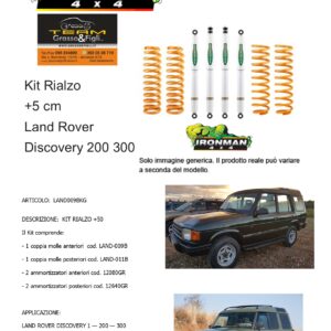 Kit rialzo off road 4x4 IRONMAN for Land Rover 1 Discovery 200 300 cm +5 cm ammortizzatori e Molle