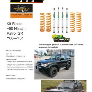 Kit rialzo off road 4x4 IRONMAN for Patrol GR Y60 Y61+ 5 cm ammortizzatori e Molle