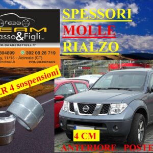 Kit 4 Spessori Molle NISSAN PATHFINDER R51 DAL 2005 AL 2012   Completo Anteriore Posteriore Spessori Rialzo 4cm FD23M FT37M