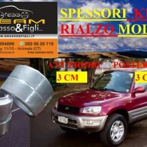Kit 4 Spessori Molle TOYOTA RAV 4 DAL 1994 > 2000 Completo Anteriore Posteriore Spessori Rialzo 3 cm LA03 FT48