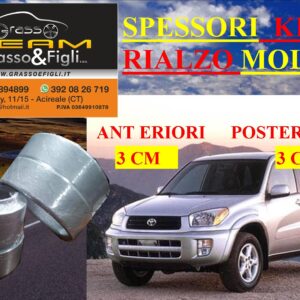 Kit 4 Spessori Molle TOYOTA RAV 4 DAL 2000 > 2006 Completo Anteriore Posteriore Spessori Rialzo 3 cm LA03 LA07