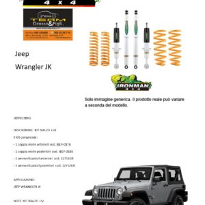 Kit rialzo off road 4x4 IRONMAN for Jeep Wrangler JK + 5 cm IRONMAN 4x4 ammortizzatori e Molle