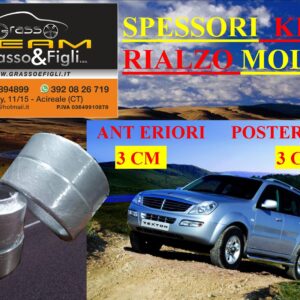 Kit 4 Spessori Molle SSANG YONG REXTON 1 mod. RJ 2002 > 2006 Completo Anteriore Posteriore Spessori Rialzo 3cm WL12 LA07