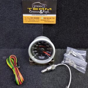 Strumento DePo Racing Manometro Temperatura Acqua  40 - 140 Gradi - Analogico  illuminazione a LED bianco - Lancetta Rossa CSM-W5237 csmw5237