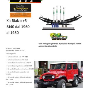 Kit rialzo off road IRONMAN for Toyota BJ40 BJ42 dal 1960 al 1980 +5 cm ammortizzatore e Balestra