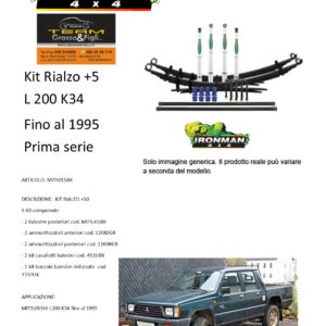 Kit rialzo off road  IRONMAN for MITSUBISHI L200 K34 dal 1993 al 1995 +5 cm ammortizzatore e Balestra
