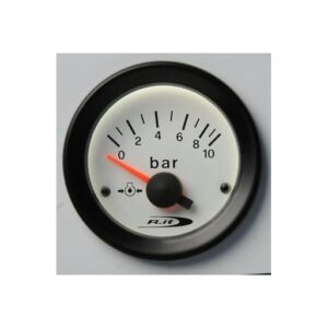Strumento Road Italia Serie Bianca Stradale /  Racing Manometro indicatore Pressione Olio 0-10 Bar  + Sensore -  Analogico a Diffusione  IBE12V310/S  diam. 52mm  ibe12v310s
