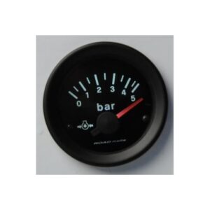 Strumento Road Italia Serie Nera Stradale /  Racing Manometro indicatore Pressione Olio 0-5 bar  Analogico a Diffusione INE12V20   diam.52mm